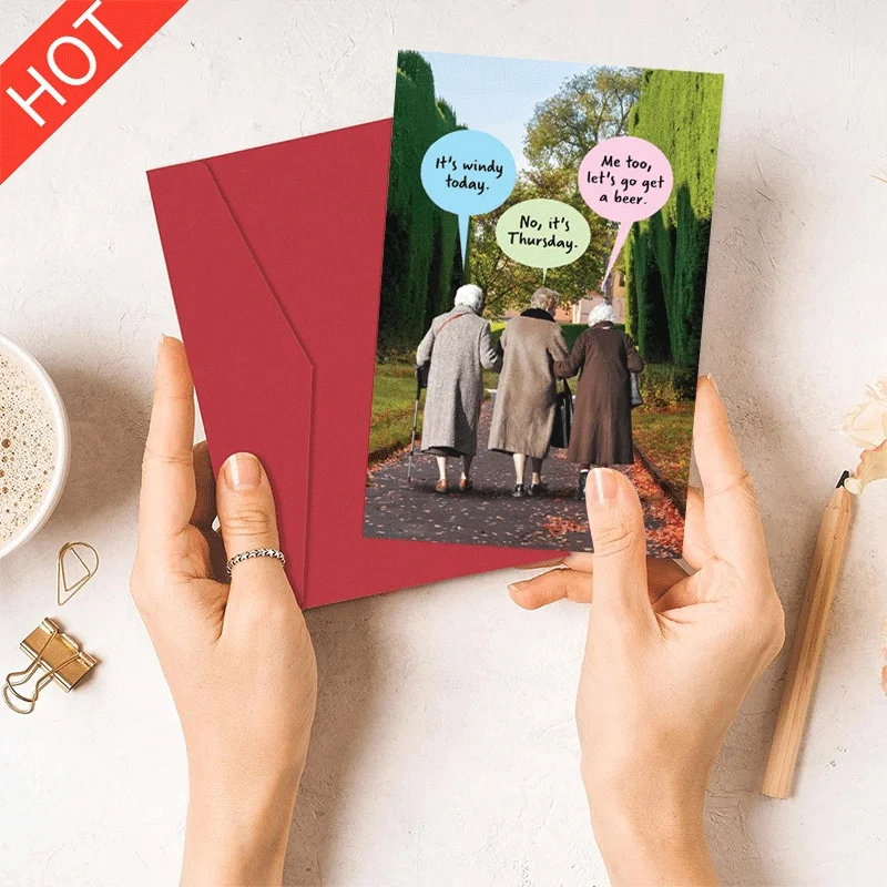 Funny Old Ladies Greeting Card, Windy Thursday Beer Humor Card, Novelty Birthday Friendship Card for Women
Funny Old Ladies Greeting Card, Windy Thursday Beer Humor Card, Novelty Birthday Friendship Card for Women