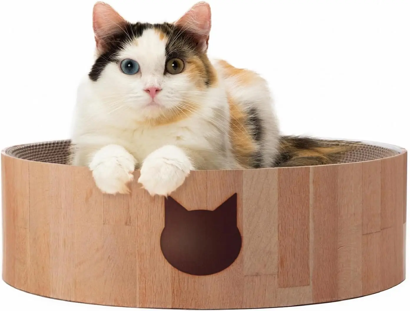 Reversible Cat Scratcher Bowl & Lounger for Indoor Cats - Comfortable Cardboard Bed Couch in Oak
Reversible Cat Scratcher Bowl & Lounger for Indoor Cats - Comfortable Cardboard Bed Couch in Oak