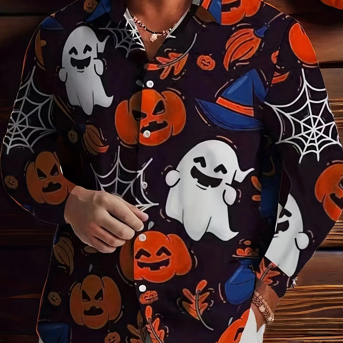 Casual and comfortable, Halloween men's shirt, 3D printing, pumpkin ghost print, men's universal top, men's long-sleeved shirt
Casual and comfortable, Halloween men's shirt, 3D printing, pumpkin ghost print, men's universal top, men's long-sleeved shirt