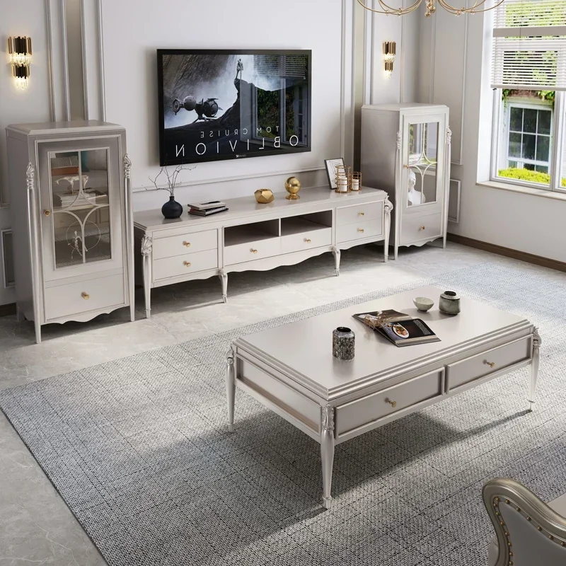 American light luxury tea table postmodern solid wood rectangular tea table TV cabinet combination small house packaged European
American light luxury tea table postmodern solid wood rectangular tea table TV cabinet combination small house packaged European