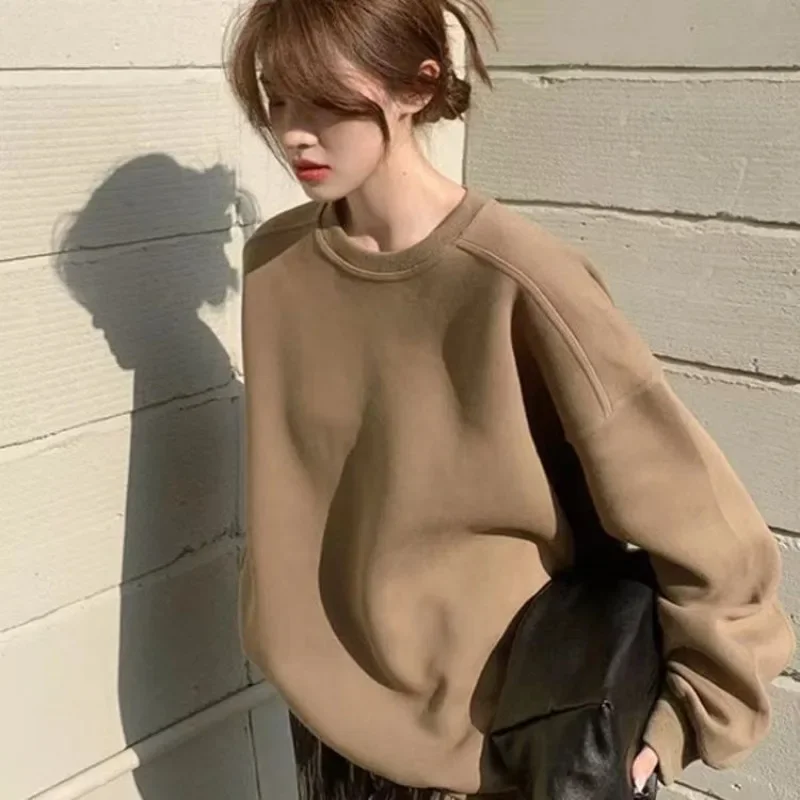 Spring Korean Women Casual Solid Sweatshirts Fashion Long Sleeve Loose Hoodies Streetwear Spring Winter Oversized Pullover Y2k
Spring Korean Women Casual Solid Sweatshirts Fashion Long Sleeve Loose Hoodies Streetwear Spring Winter Oversized Pullover Y2k