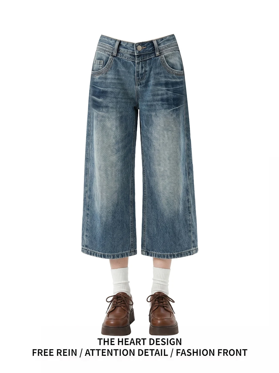 Retro American Washed Seven-Five Women's Summer New Low Waist Loose Straight Leg Wide-Footed Mid-Pants Thin Denim Jeans
Retro American Washed Seven-Five Women's Summer New Low Waist Loose Straight Leg Wide-Footed Mid-Pants Thin Denim Jeans