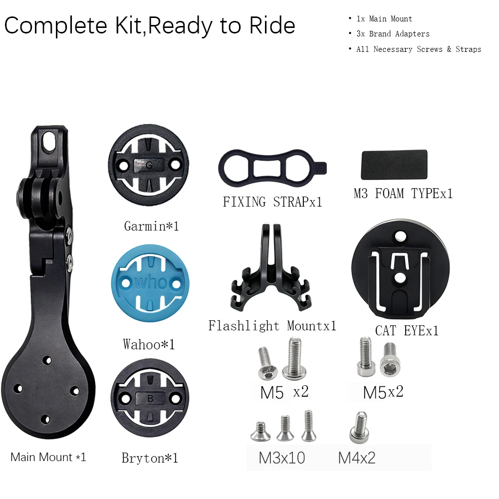 Bike Computer Mount Compatible with Garmin Wahoo Bryton, LightWeight,Includes Flashlight ,Spare Screws etc.
Bike Computer Mount Compatible with Garmin Wahoo Bryton, LightWeight,Includes Flashlight ,Spare Screws etc.