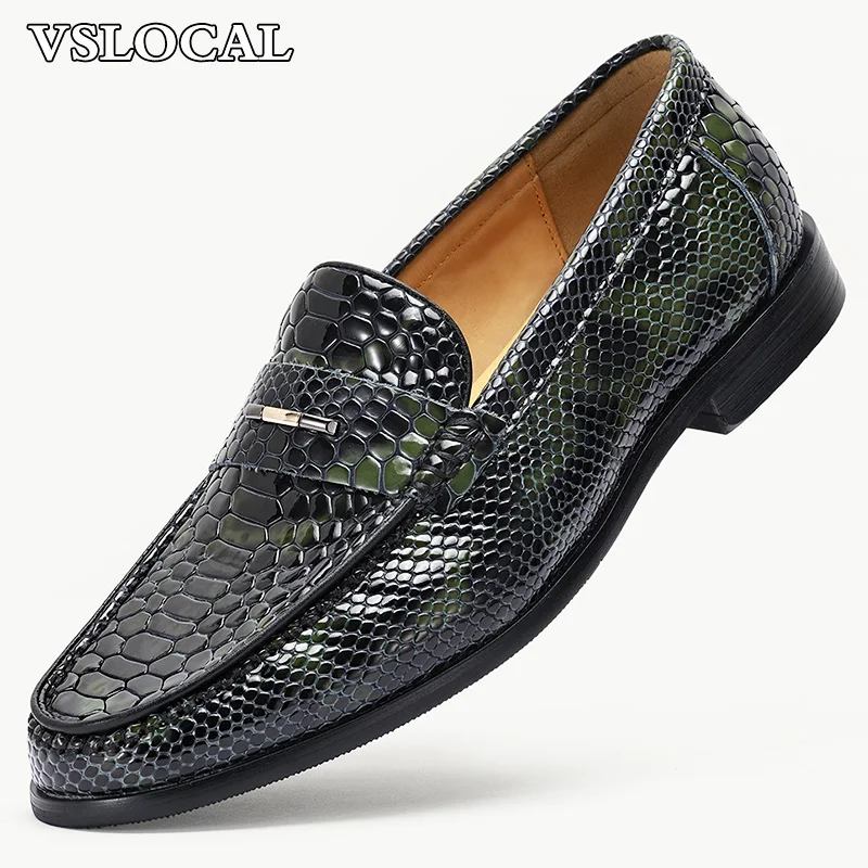 Luxury Men Loafers Shoes Slip On Snake Prints Casual Mens Dress Shoes Wedding Office Banquet Genuine Leather Shoes Men
Luxury Men Loafers Shoes Slip On Snake Prints Casual Mens Dress Shoes Wedding Office Banquet Genuine Leather Shoes Men