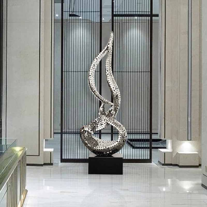 Hotel lobby stainless steel large floor sculpture ornament artwork abstract metal decoration
Hotel lobby stainless steel large floor sculpture ornament artwork abstract metal decoration