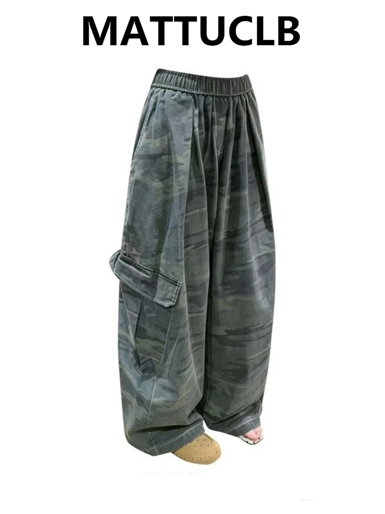 Women's Baggy Camouflage Jean Wide Fit Elastic Waist Denim Pants Y2K Japanese Harajuku 2000s American Retro Long Trousers Men
Women's Baggy Camouflage Jean Wide Fit Elastic Waist Denim Pants Y2K Japanese Harajuku 2000s American Retro Long Trousers Men