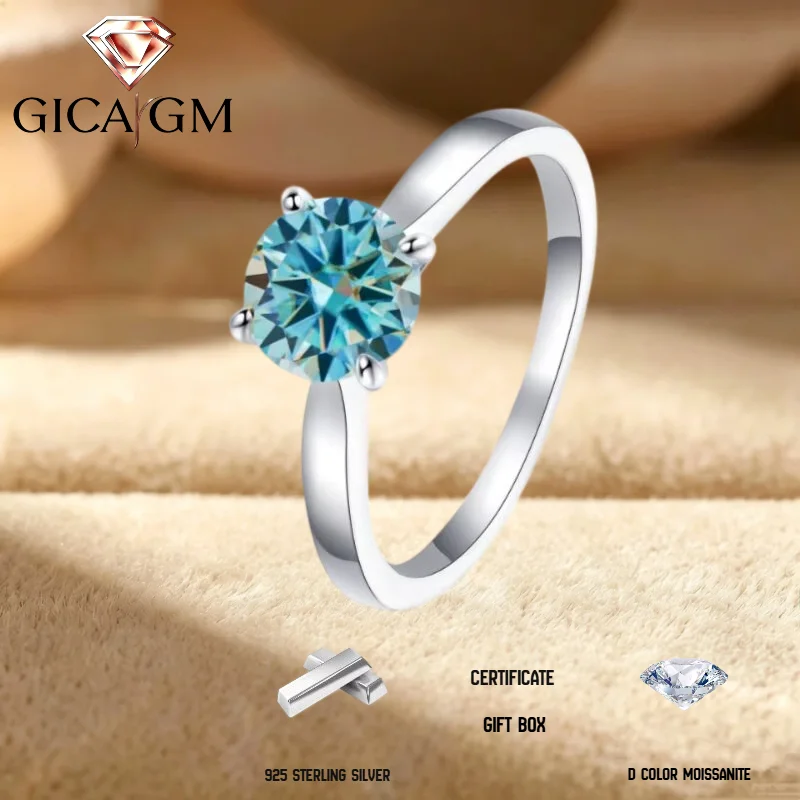 2CT Blue D VVS1 Moissanite Ring in S925 Sterling Silver High Quality Ring Ideal Gift for Women on Christmas/Birthday/Anniversary
2CT Blue D VVS1 Moissanite Ring in S925 Sterling Silver High Quality Ring Ideal Gift for Women on Christmas/Birthday/Anniversary