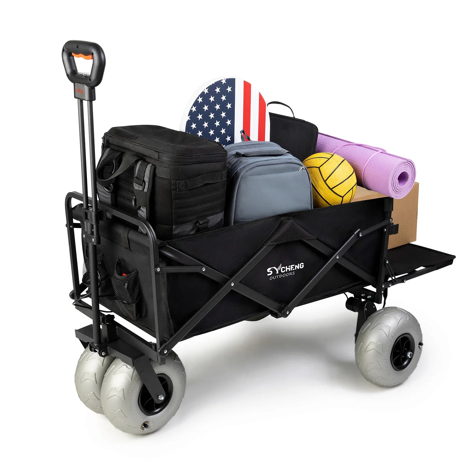 Oversized Wheel Electric Power Assist Foldable Camping Wagon Outdoor Balloon Wheel Motorized Beach Cart
Oversized Wheel Electric Power Assist Foldable Camping Wagon Outdoor Balloon Wheel Motorized Beach Cart