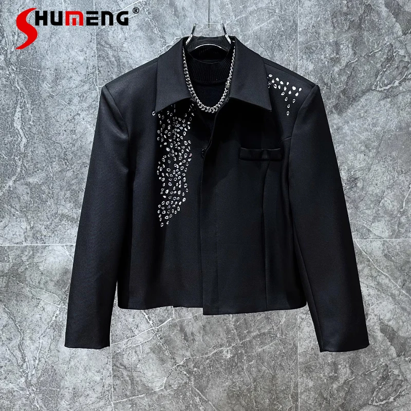 Men's 2025 Autumn New Rhinestone Short Style Jackets Trendy High-End New Coats Male Stylish Long Sleeve Diamond Loose Chic Tops
Men's 2025 Autumn New Rhinestone Short Style Jackets Trendy High-End New Coats Male Stylish Long Sleeve Diamond Loose Chic Tops