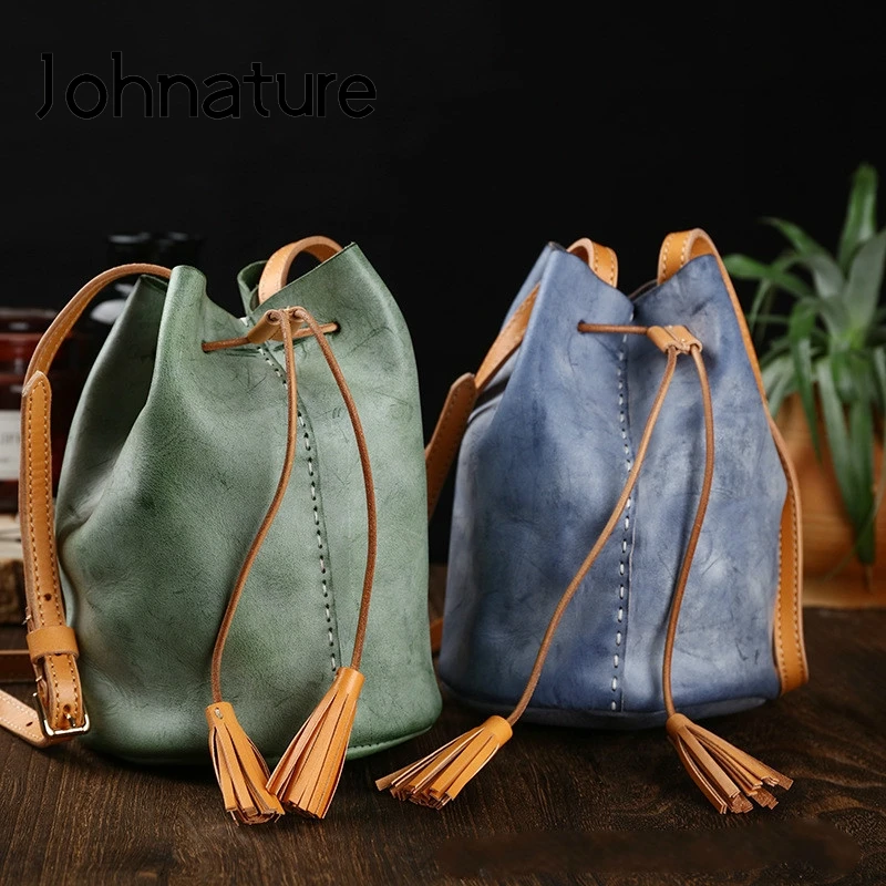 Johnature Retro Handmade Fog Wax Cowhide Tassel Simple Women Bucket Bag 2024 New Genuine Leather Shoulder & Crossbody Bags
Johnature Retro Handmade Fog Wax Cowhide Tassel Simple Women Bucket Bag 2024 New Genuine Leather Shoulder & Crossbody Bags