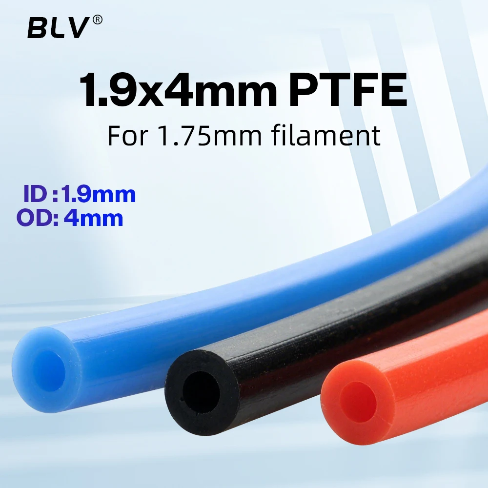 BLV® 1.9x4mm ID1.9mm OD4mm PTFE Tube Teflonto for Ender 3Prusa l3 Voron 3D Bowden Extruder 1.75mm filament Blue Red Black
BLV® 1.9x4mm ID1.9mm OD4mm PTFE Tube Teflonto for Ender 3Prusa l3 Voron 3D Bowden Extruder 1.75mm filament Blue Red Black