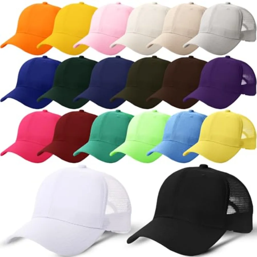 Adult Trucker Hats Bulk: Polyester Mesh Baseball Caps, Black/White/Blue, Adjustable Snapback, UV-Resistant Breathable for Summe
Adult Trucker Hats Bulk: Polyester Mesh Baseball Caps, Black/White/Blue, Adjustable Snapback, UV-Resistant Breathable for Summe