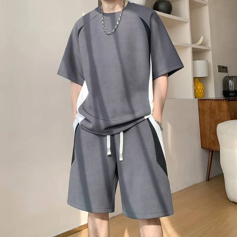 Men's Two Piece Set Men Tracksuits Summer Fashion Short Sleeved T-shirt Shorts Loose Korean Sets Mens Clothing Sweatpants Shirts
Men's Two Piece Set Men Tracksuits Summer Fashion Short Sleeved T-shirt Shorts Loose Korean Sets Mens Clothing Sweatpants Shirts