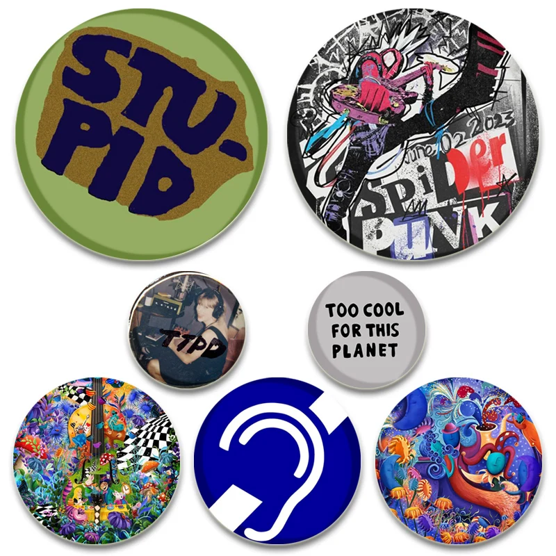 32/44/58mm Musical Elements Pins Singer/Record Badge Handmade Tinplate Brooches Breastpin for Backpack Clothes Gift Accessory
32/44/58mm Musical Elements Pins Singer/Record Badge Handmade Tinplate Brooches Breastpin for Backpack Clothes Gift Accessory