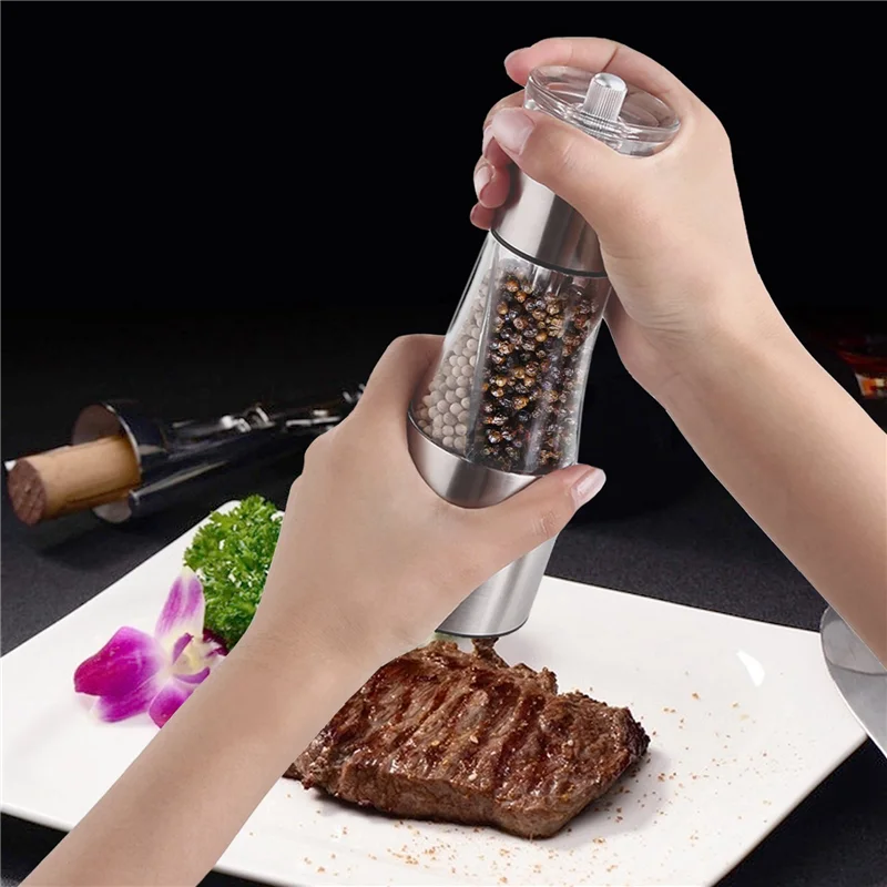 ABUN-6X Pepper And Salt Grinder 2 In 1,Dual Mill Shaker With Adjustable Coarseness By Rotor, Kitchen Accessories
ABUN-6X Pepper And Salt Grinder 2 In 1,Dual Mill Shaker With Adjustable Coarseness By Rotor, Kitchen Accessories