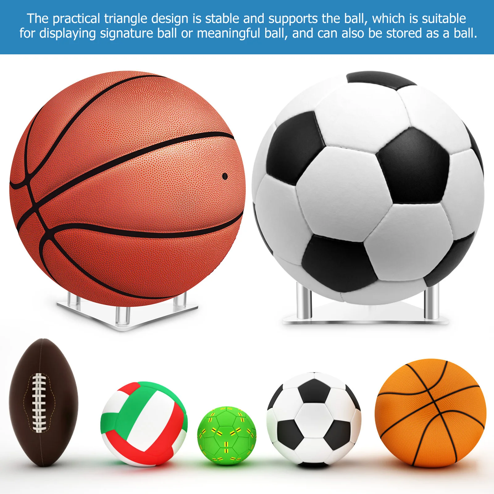 2Pcs Acrylic Ball Stands Clear Soccer Ball Stand for Basketball Football Volleyball Display Storage Rack Modern Design
2Pcs Acrylic Ball Stands Clear Soccer Ball Stand for Basketball Football Volleyball Display Storage Rack Modern Design