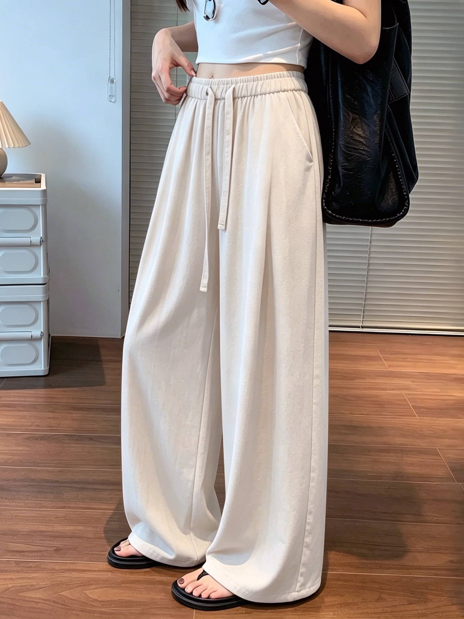 High Waist Wide Leg Cotton Linen Drawstring Women's Summer New Style Small Size Loose Drapey Straight Thin Floor Length Pants
High Waist Wide Leg Cotton Linen Drawstring Women's Summer New Style Small Size Loose Drapey Straight Thin Floor Length Pants