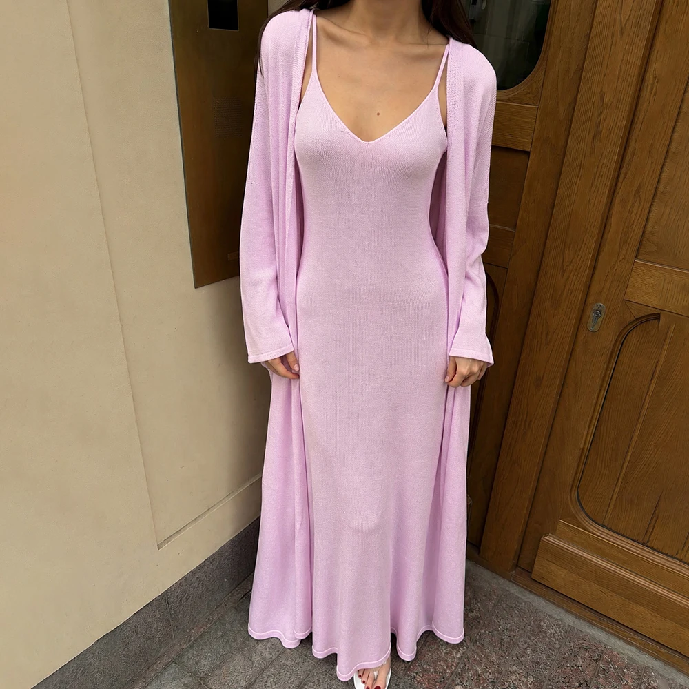Ticketsx Knitted Skirt Two Piece Women's V Neck Sleeveless Long Dress Long Sleeve Cardigan Female Fashion Casual Slim Dress Set
Ticketsx Knitted Skirt Two Piece Women's V Neck Sleeveless Long Dress Long Sleeve Cardigan Female Fashion Casual Slim Dress Set