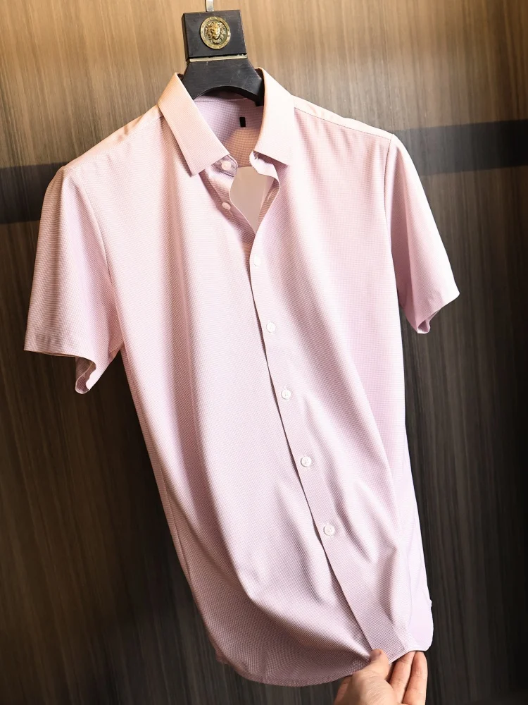Business Style Short Sleeve Shirt for Men Summer Fashion Urban Breathable Polyester Fiber Standard Fit Button down Casual Shirt
Business Style Short Sleeve Shirt for Men Summer Fashion Urban Breathable Polyester Fiber Standard Fit Button down Casual Shirt