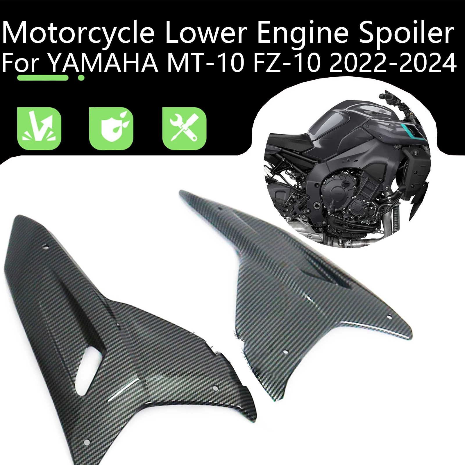 Motorcycle Accessories Chassis Belly Pan Lower Engine Spoiler Fairing High-Quality ABS Carbon For YAMAHA MT-10 FZ-10 2022-2024
Motorcycle Accessories Chassis Belly Pan Lower Engine Spoiler Fairing High-Quality ABS Carbon For YAMAHA MT-10 FZ-10 2022-2024 