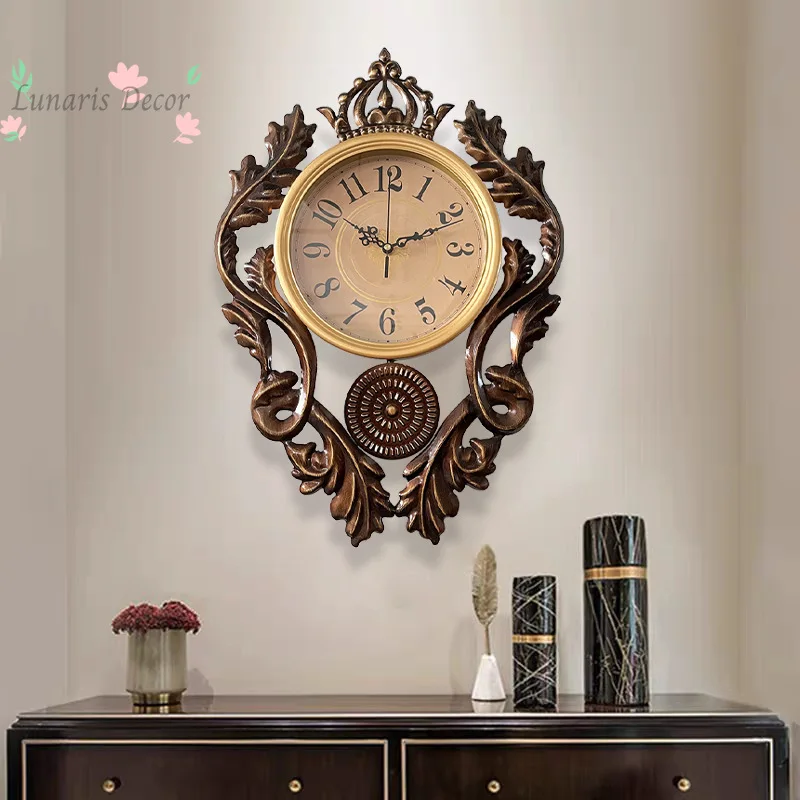 Wrought iron wall clock - european luxury style - silent movement - perfect for living room wall decor
Wrought iron wall clock - european luxury style - silent movement - perfect for living room wall decor