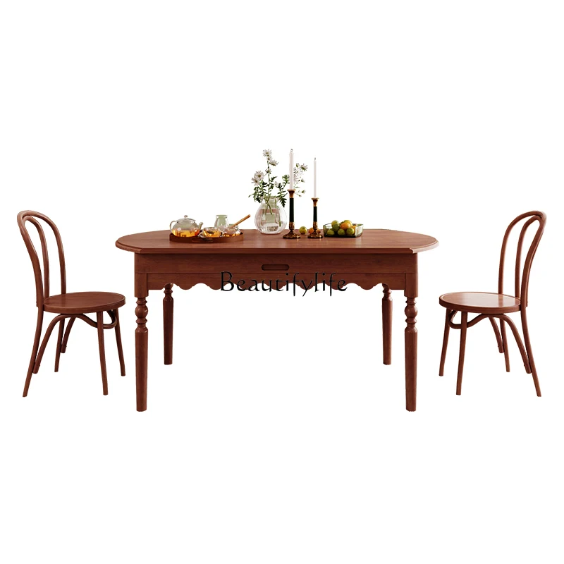 Nordic full solid wood retractable dining table retro French folding rectangular variable round dining table
Nordic full solid wood retractable dining table retro French folding rectangular variable round dining table