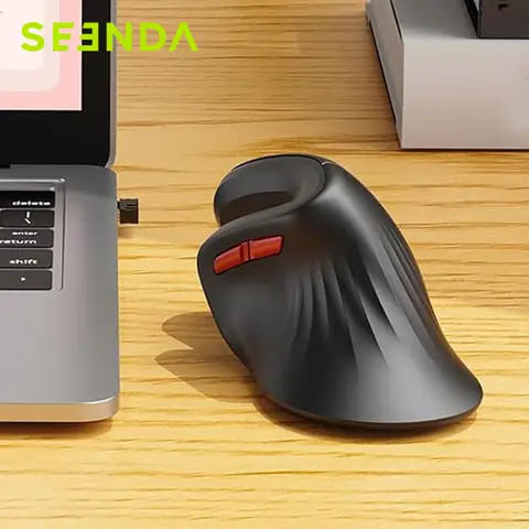 SEENDA Ergonomic Mouse with Jiggler Wireless Dual Mode Vertical Mouse for Computer PC Laptop Mac Windows Reduces Wrist Strain
