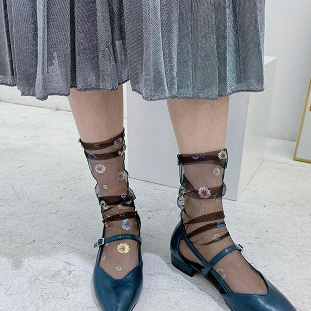 Transparent Women Flower Shine Fashion Chiffon Tulle Socks Nylon Mesh Socks Hosiery
Transparent Women Flower Shine Fashion Chiffon Tulle Socks Nylon Mesh Socks Hosiery