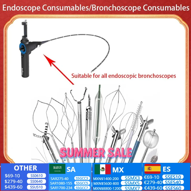 Endoscope consumables/bronchoscope consumables: various types of foreign body forceps/biopsy forceps, cell brush, mouth bite
Endoscope consumables/bronchoscope consumables: various types of foreign body forceps/biopsy forceps, cell brush, mouth bite