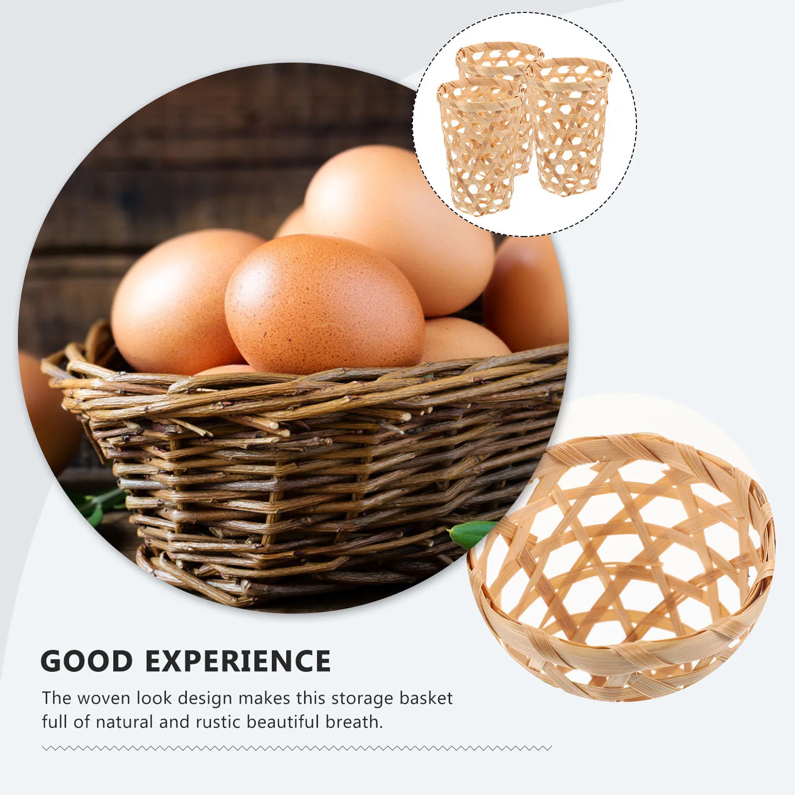4 Pcs Storage Basket Bamboo Pantry Baskets Large Woven Hanging Kitchen Small Round 
4 Pcs Storage Basket Bamboo Pantry Baskets Large Woven Hanging Kitchen Small Round