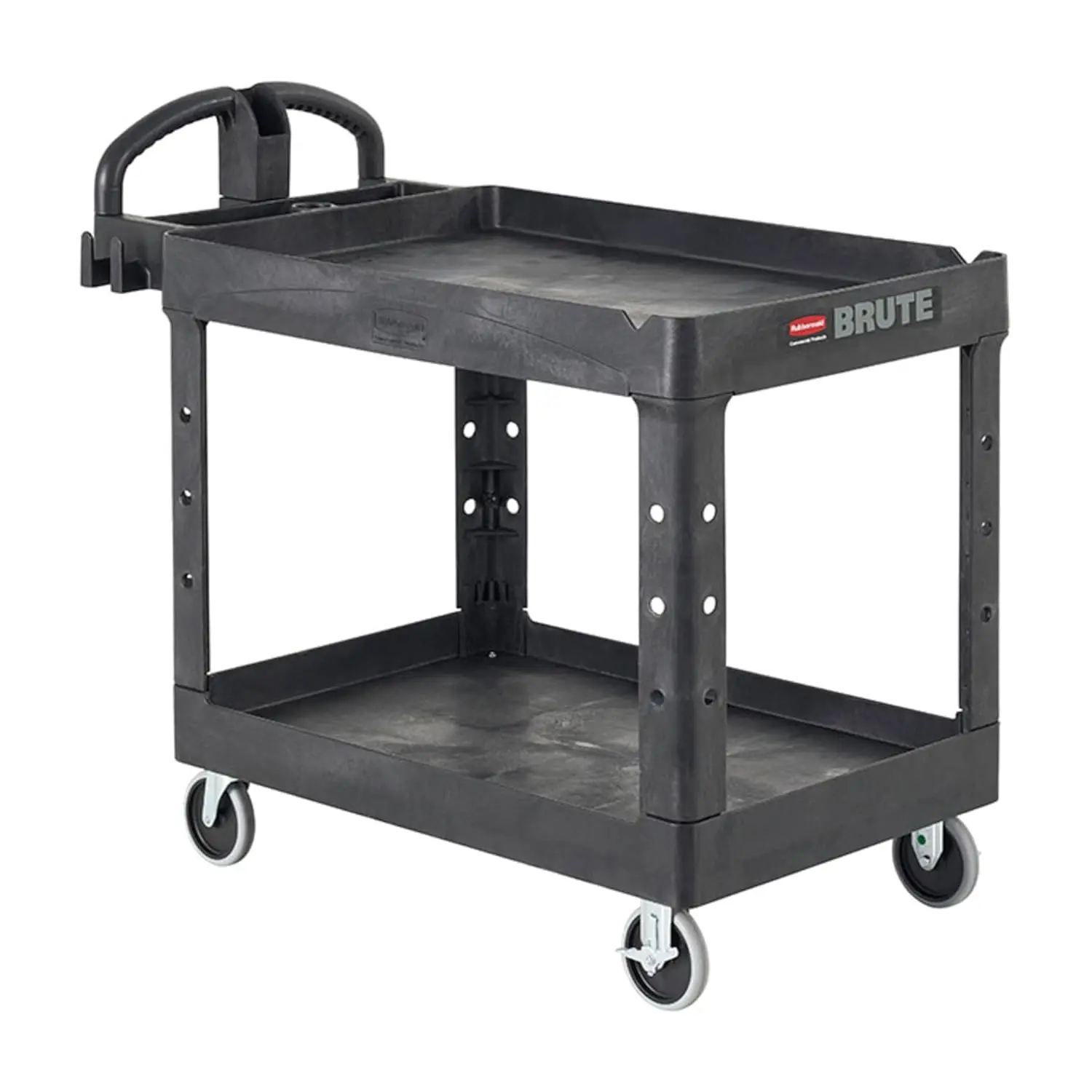 2-Shelf Rolling Utility Cart, Black, 500 Lbs Capacity, Ergonomic Handle for Warehouse/Garage/Cleaning
2-Shelf Rolling Utility Cart, Black, 500 Lbs Capacity, Ergonomic Handle for Warehouse/Garage/Cleaning