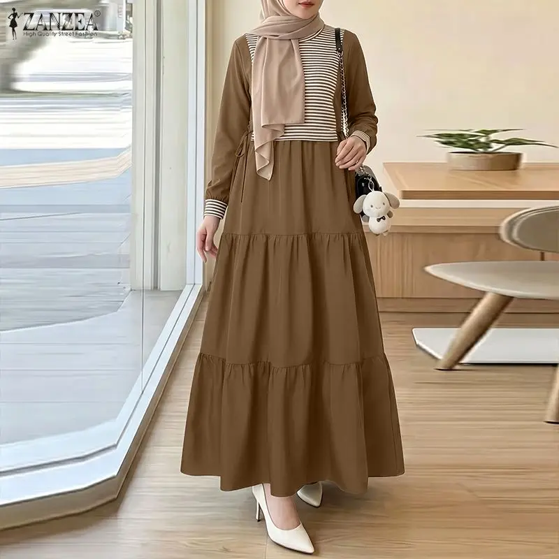 ZANZEA Women Patchwork Muslim Abaya Maxi Long Dress Elegant O Neck Long Sleeve Pleated Sundress Dubai Robe Femme Casual Kaftan
ZANZEA Women Patchwork Muslim Abaya Maxi Long Dress Elegant O Neck Long Sleeve Pleated Sundress Dubai Robe Femme Casual Kaftan