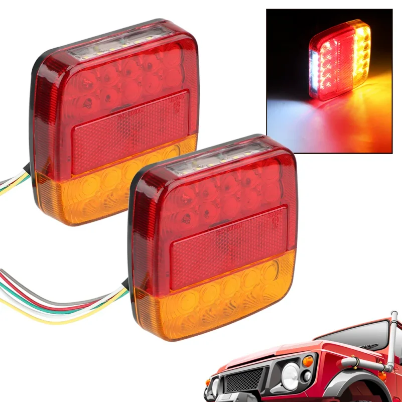 Rear Reverse Brake Stop Lamp Turn Signal Indicator Trailer Truck Caravan Taillight 1 Pair Number Plate Light 26 LEDs Tail Light
Rear Reverse Brake Stop Lamp Turn Signal Indicator Trailer Truck Caravan Taillight 1 Pair Number Plate Light 26 LEDs Tail Light