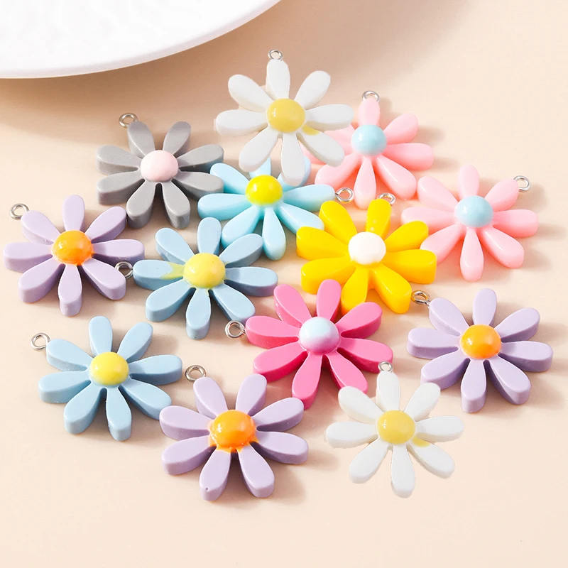 Leslie 10pcs Candy Color Resin Daisy Flowers Pendants for DIY Necklaces Handmade Earrings Jewelry Making Finding
Leslie 10pcs Candy Color Resin Daisy Flowers Pendants for DIY Necklaces Handmade Earrings Jewelry Making Finding
