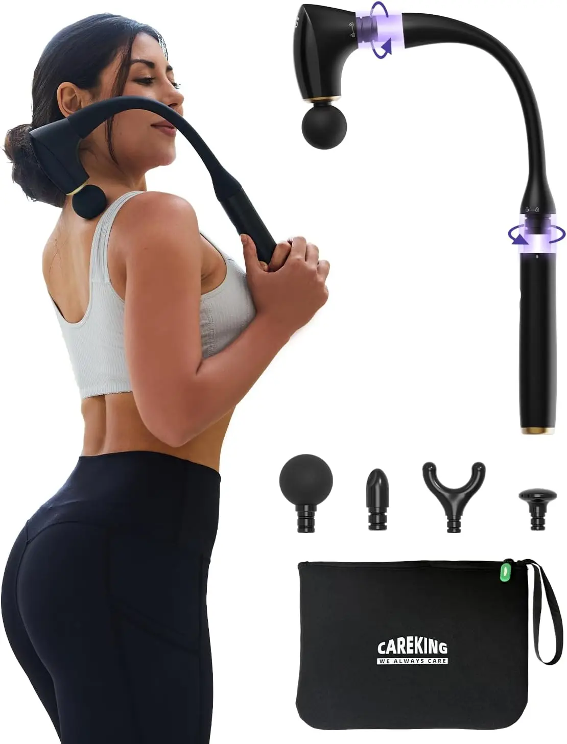 2-in-1 Detachable Percussion Massage Gun with Extension Handle, Deep Tissue Muscle Massager for Pain Relief, FSA-HSA Eligible
2-in-1 Detachable Percussion Massage Gun with Extension Handle, Deep Tissue Muscle Massager for Pain Relief, FSA-HSA Eligible