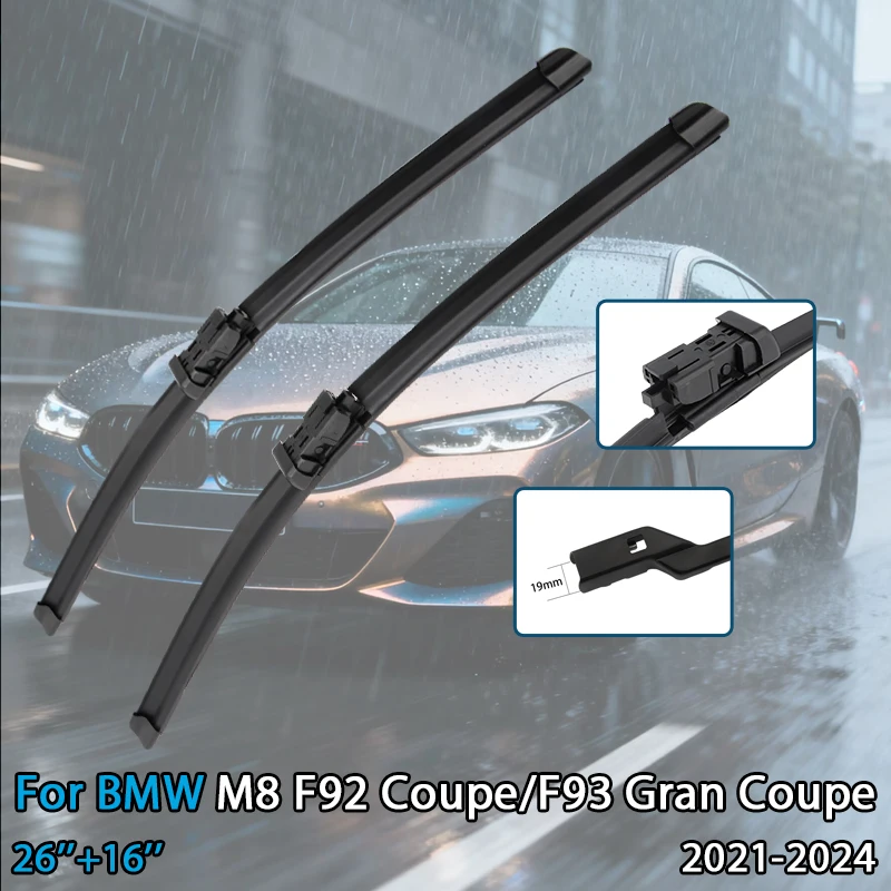 For BMW M8 F92 F93 2021-2024 26''+16'' Car Wiper Blade Front Wipers Fit Push Button Arm Windscreen Auto Wiper Blades
For BMW M8 F92 F93 2021-2024 26''+16'' Car Wiper Blade Front Wipers Fit Push Button Arm Windscreen Auto Wiper Blades