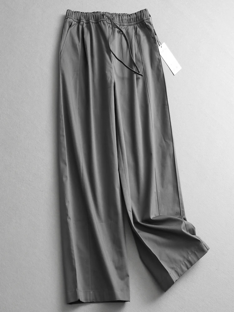 Loose Straight Leg Pants Women's Casual Trousers Drawstring Elastic Waist Wide Leg Commute Versatile Grey Color
Loose Straight Leg Pants Women's Casual Trousers Drawstring Elastic Waist Wide Leg Commute Versatile Grey Color