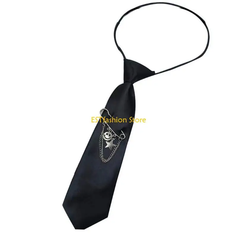 Y5GC Punk Metal Face Pin Necktie for Women Men Preppy Student Pre Tied Adjustable Ties for Uniform School Shirt Necktie
Y5GC Punk Metal Face Pin Necktie for Women Men Preppy Student Pre Tied Adjustable Ties for Uniform School Shirt Necktie