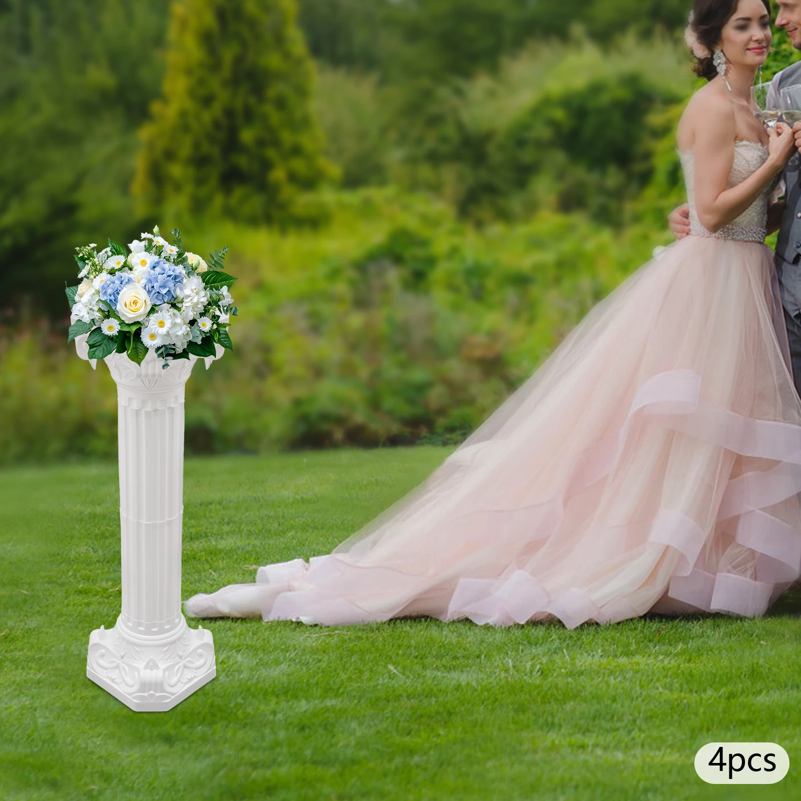 4Pcs White Roman Pillars European Style Decorative Columns 34.65Inch Height 110LBS Load Capacity Hollow Detachable for Wedding Party Garden Patio Church Event Floral Arrangement Candle Stand Display
4Pcs White Roman Pillars European Style Decorative Columns 34.65Inch Height 110LBS Load Capacity Hollow Detachable for Wedding Party Garden Patio Church Event Floral Arrangement Candle Stand Display