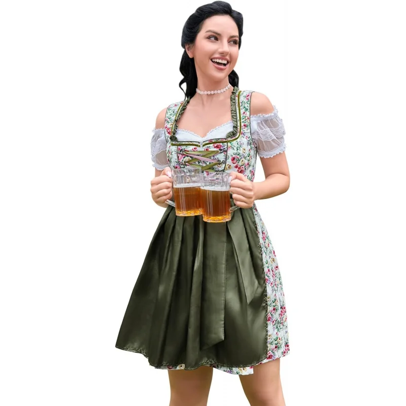 Women German Dirndl Dress Traditional Bavarian Beer Garden 3 Pieces Oktoberfest Costumes
Women German Dirndl Dress Traditional Bavarian Beer Garden 3 Pieces Oktoberfest Costumes