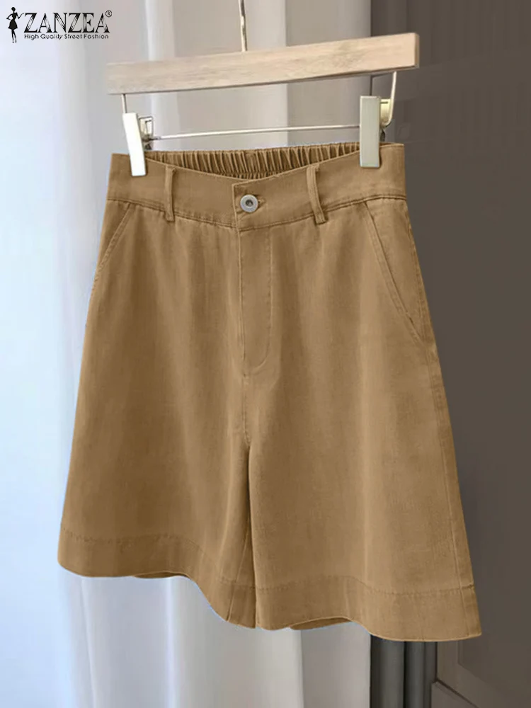 Casual Women Shorts ZANZEA Summer Elegant High Waist Office Trousers Female Loose OL Work Pantalon Holiday Pants Oversize 2025
Casual Women Shorts ZANZEA Summer Elegant High Waist Office Trousers Female Loose OL Work Pantalon Holiday Pants Oversize 2025