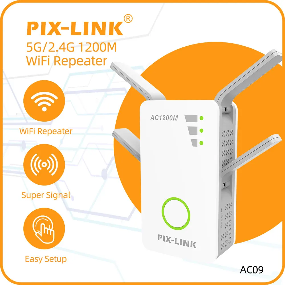 Беспроводной Wi-Fi репитер PIX-LINK 5G, маршрутизатор 1200 Мбит/с, усилитель Wi-Fi, двухдиапазонный расширитель диапазона, усилитель сигнала Wi-Fi 5 ГГц
Беспроводной Wi-Fi репитер PIX-LINK 5G, маршрутизатор 1200 Мбит/с, усилитель Wi-Fi, двухдиапазонный расширитель диапазона, усилитель сигнала Wi-Fi 5 ГГц