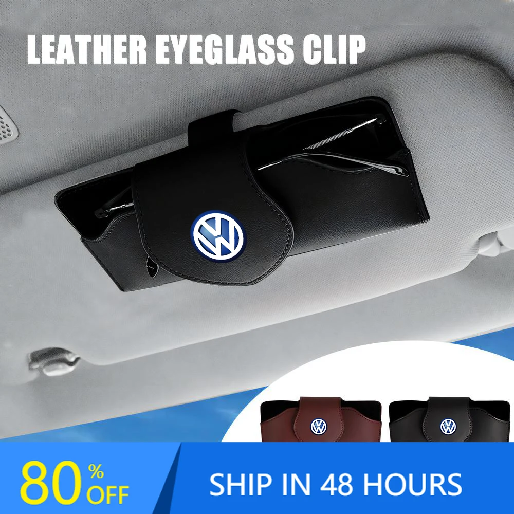 Styling Mouldings Leather Car Sun Visor Glasses Box Sunglasses Storage Clip Eyeglasses Holder For Volkswagen VW Rline Polo Passa
Styling Mouldings Leather Car Sun Visor Glasses Box Sunglasses Storage Clip Eyeglasses Holder For Volkswagen VW Rline Polo Passa