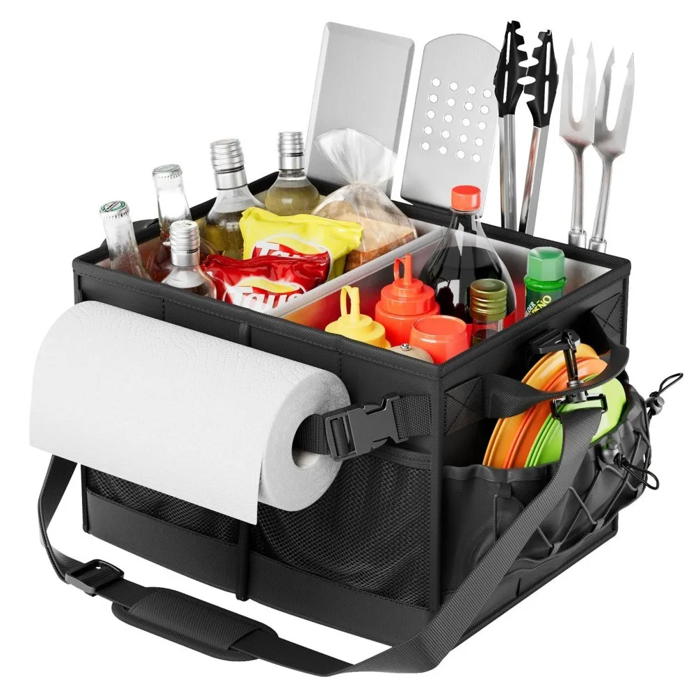 BBQ Caddy with Paper Towel Holder, Multifunctional Outdoor Grill Storage Organizer for Barbecue Party
BBQ Caddy with Paper Towel Holder, Multifunctional Outdoor Grill Storage Organizer for Barbecue Party
