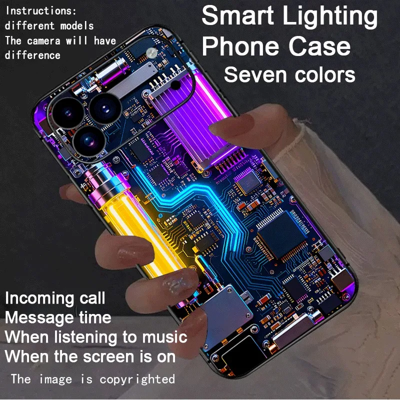 Voice Control Circuit Board Glow Cover For iPhone 17 air 14 15 Plus 13 12 16 Pro Max Cool Mechanical Design Luminous Phone Case
Voice Control Circuit Board Glow Cover For iPhone 17 air 14 15 Plus 13 12 16 Pro Max Cool Mechanical Design Luminous Phone Case