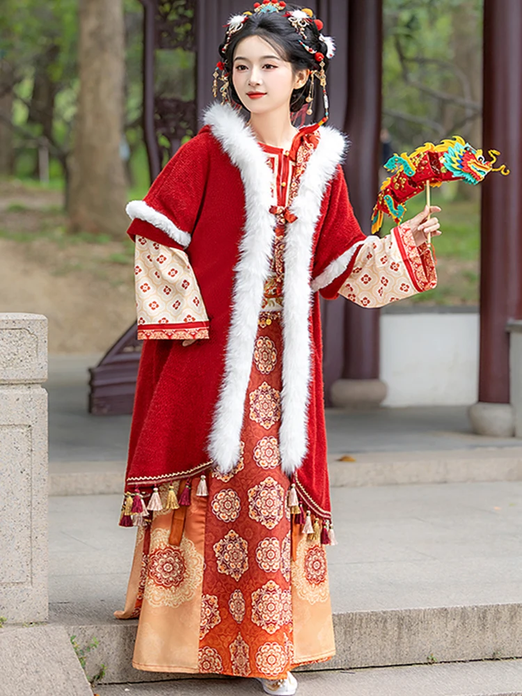 Bailan Original Hanfu Women's Tang Sle round Ne irt Fce Lined Improved Set Autumn Winter New Year's Clothing
Bailan Original Hanfu Women's Tang Sle round Ne irt Fce Lined Improved Set Autumn Winter New Year's Clothing