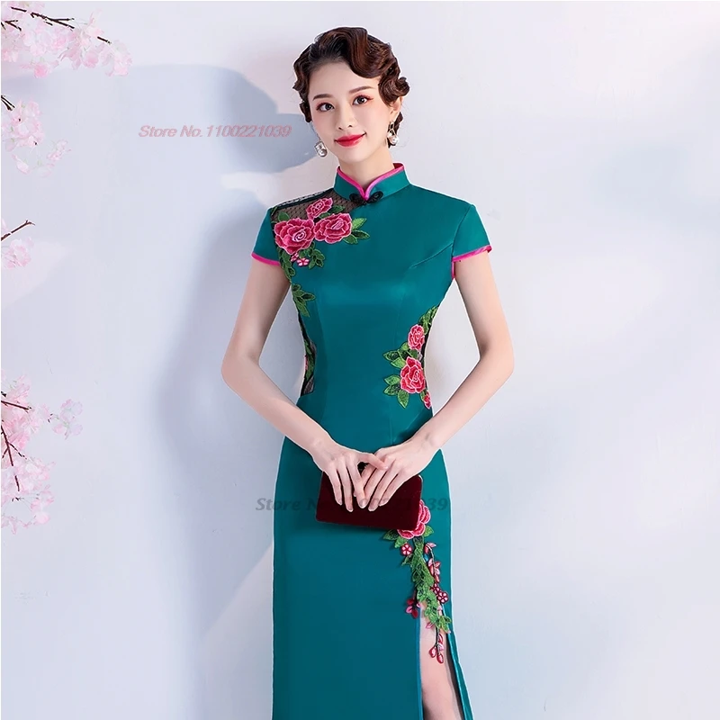 2024, китайское винтажное платье Ципао, улучшенное платье Cheongsam, национальная цветочная вышивка, вечернее банкетное платье Ципао для выступлений на сцене
2024, китайское винтажное платье Ципао, улучшенное платье Cheongsam, национальная цветочная вышивка, вечернее банкетное платье Ципао для выступлений на сцене