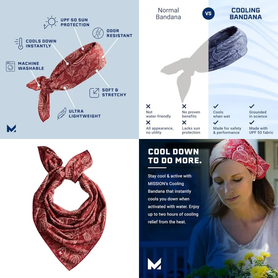 MISSION Cooling Bandana - Lightweight Breathable - Cools Up to 2 Hours - UPF 50 Sun Protection - Machine Washable
MISSION Cooling Bandana - Lightweight Breathable - Cools Up to 2 Hours - UPF 50 Sun Protection - Machine Washable
