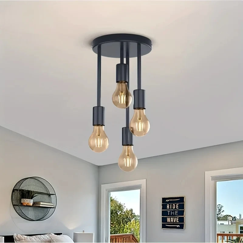 Vintage Ceiling Light Fixture Retro Ceiling Lamp Black Metal for Hallway Entryway Bedroom Balcony Dining Room
Vintage Ceiling Light Fixture Retro Ceiling Lamp Black Metal for Hallway Entryway Bedroom Balcony Dining Room
