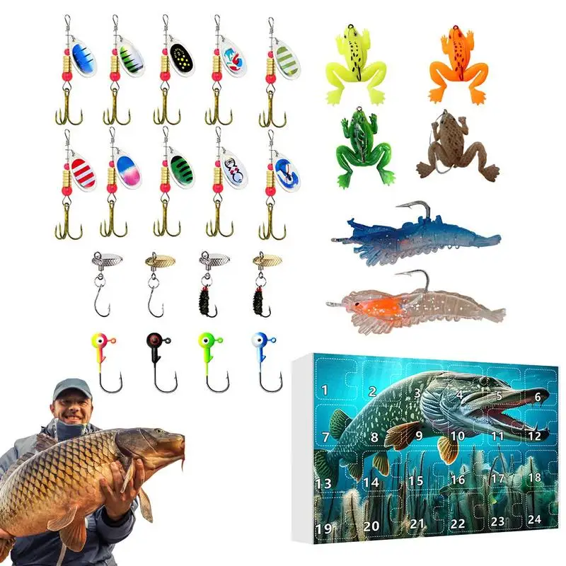 Christmas Fishing Lure Advent Calendar kit Christmas Countdown Calendar Fishing Lure Set Xmas Fishing Gift Fishes Catching tool
Christmas Fishing Lure Advent Calendar kit Christmas Countdown Calendar Fishing Lure Set Xmas Fishing Gift Fishes Catching tool